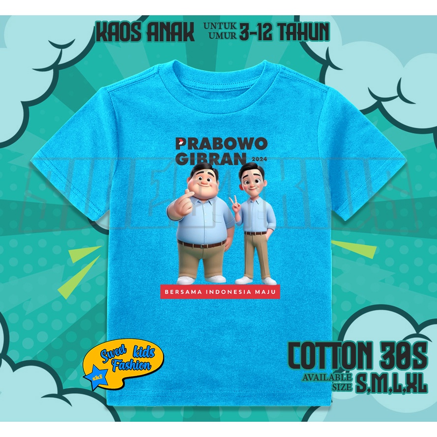 Kaos Anak Prabowo Gibran Gemoy Baju Anak Gemoy Prabowo Gibran