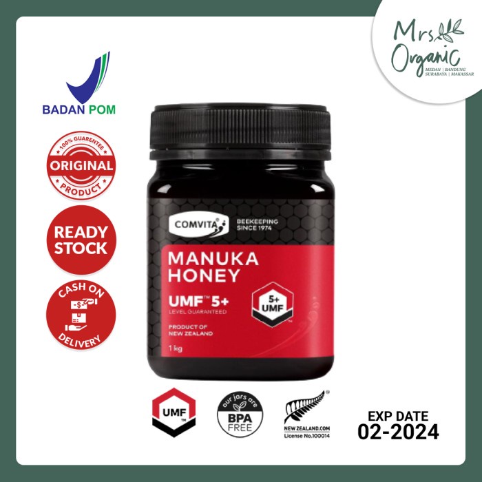 

Madu Manuka Covid Maag Magh Honey Comvita Murni Alami Umf 5 + 1Kg Orig