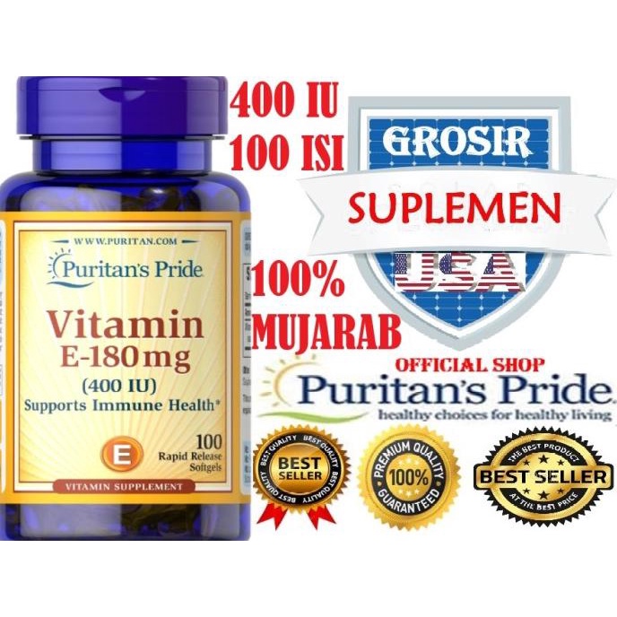 PROMO VITAMIN E IMPOR USA 400/1000 IU isi 100/50 NAT Puritan IMUN AntiAging