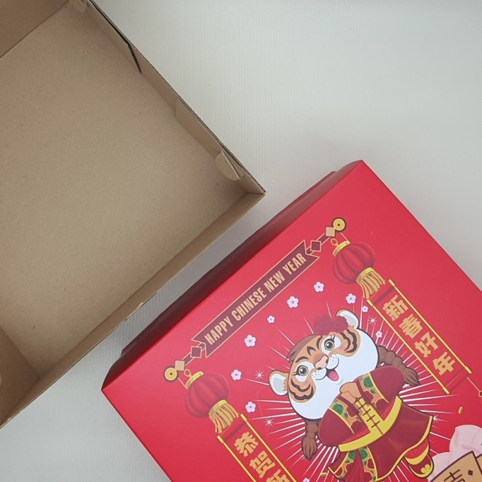 Kotak / Box Kue Imlek / Chinese New Year 25x25x10 cm (Pretty Tiger)