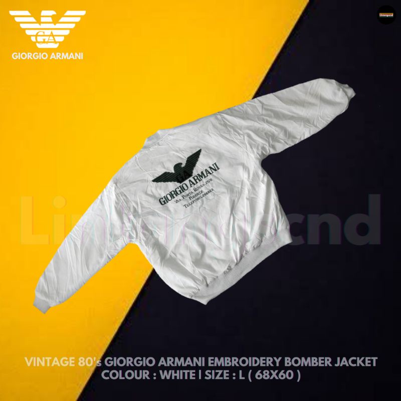 VINTAGE 80's GIORGIO ARMANI EMBROIDERY BOMBER JACKET