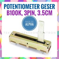 ALPHA Potentiometer geser B100K mono 3.5cm, potensiometer, potensio