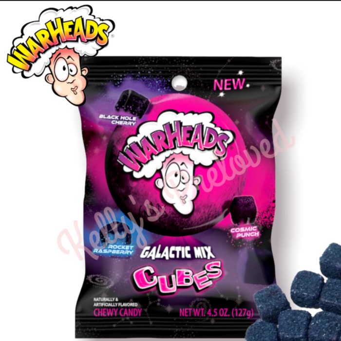 

Warheads Galactic Mix Cubes 7.25 Oz Chewy Candy 205 Gram Usa