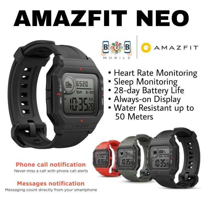 NEW AMAZFIT NEO - SMART WATCH RETRO SMARTWATCH ORIGINAL TERBARU