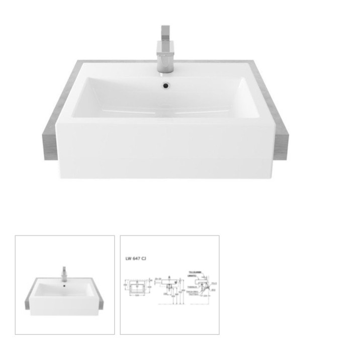 wastafel toto LW647CJ#W (BODI ONLY)westafel toto LW 647 CJ#W W/F