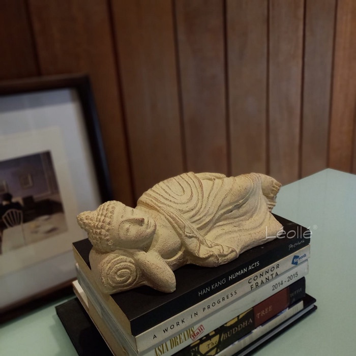 Patung Buddha Tidur Hiasan miniatur kolam, miniatur bonsai