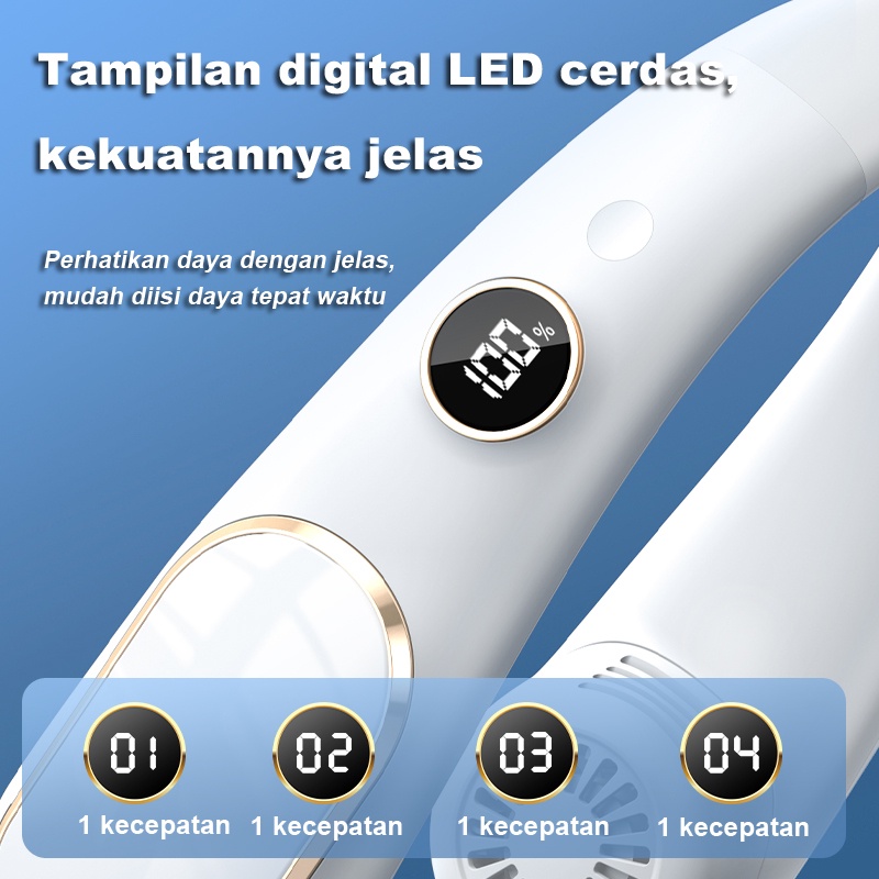 Goojodoq 4000Mah Kipas Angin Gantung Leher Kipas Angin Portable Kipas Angin Leher Portable Ni