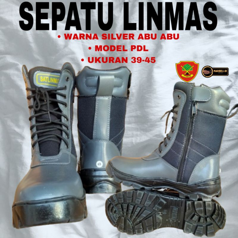 SEPATU PDL LINMAS SILVER ABU ABU - SEPATU PDL SATLINMAS SILVER ABU ABU