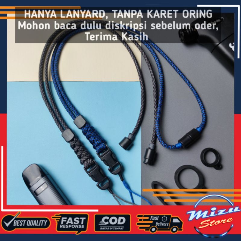 

V2-LANYARD PARACORD GANTUNGAN/KALUNG ID CARD/NAME TAG/KAMERA/HP