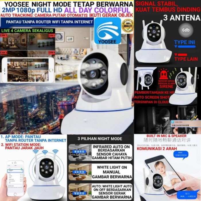 Promo New 2019 Yoosee Yyp2P Ip Camera Wireless Onvif Cctv Spc Killer