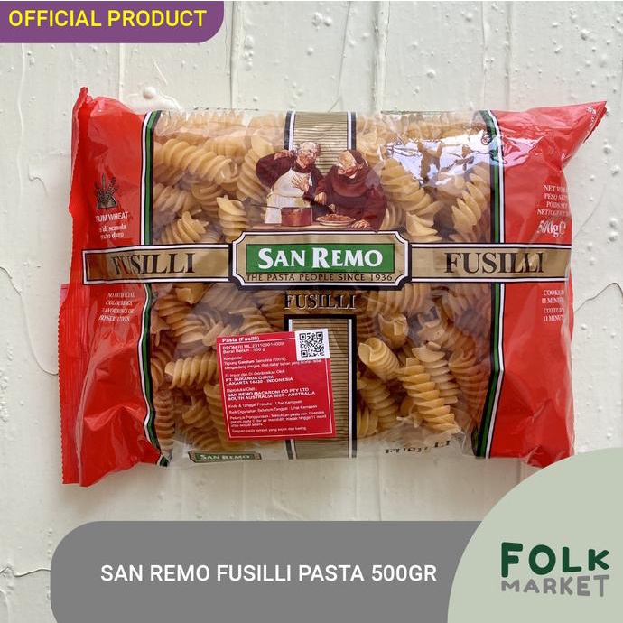 

,,,,,,,] SAN REMO Fusilli Pasta 500 gr - sanremo 500gr