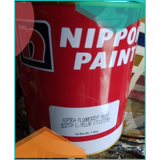 nippon paint fluorescent / cat warna stabilo nipsea kuning hijau merah