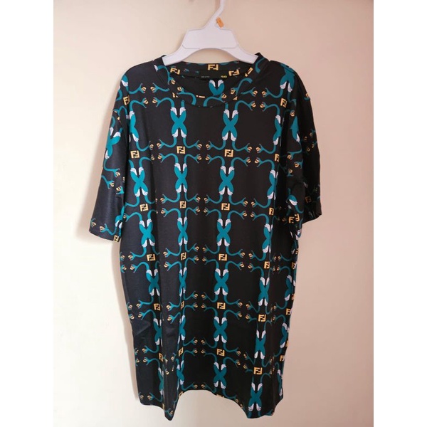 KAOS FENDI HITAM MOTIF SECOND