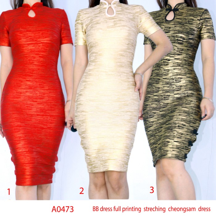 Dress Bb Cheongsam Premium - Minidress Bebe Branded Bodycon Ka0473