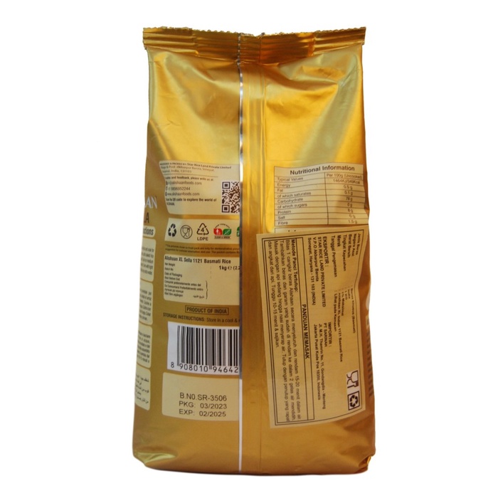 

Alishaan Basmati Sella Rice 1Kg/Basmati Rice/ India