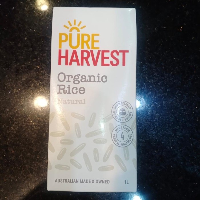 

Pure Organic Rice Milk Unsweetened 1L Susu Australia