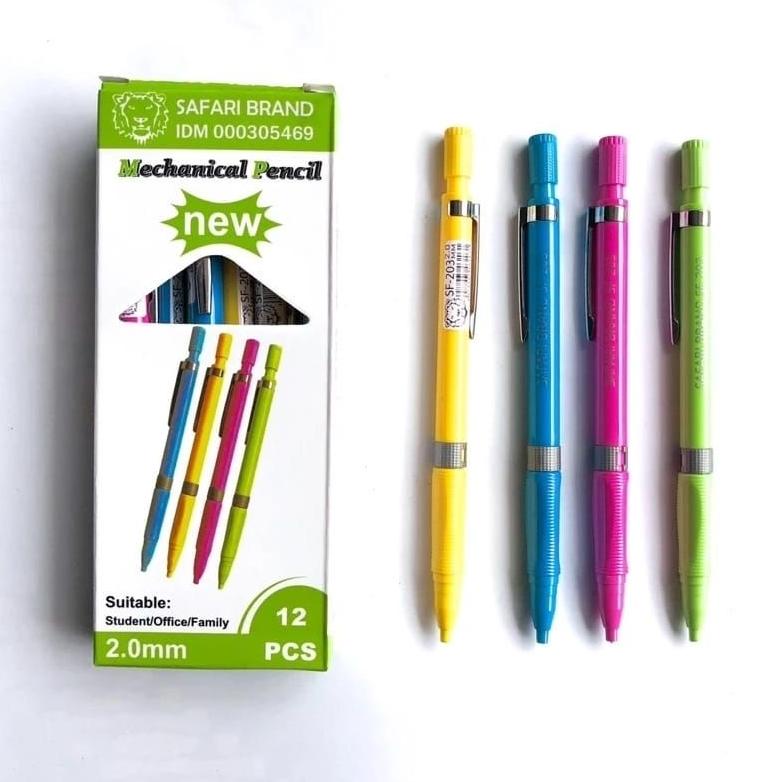 

(12 pcs SF 203) Mechanical Pencil Pensil Mekanik Mekanic Mechanic 2.0 mm Fancy Lucu Warna Warni Kualitas Bagus