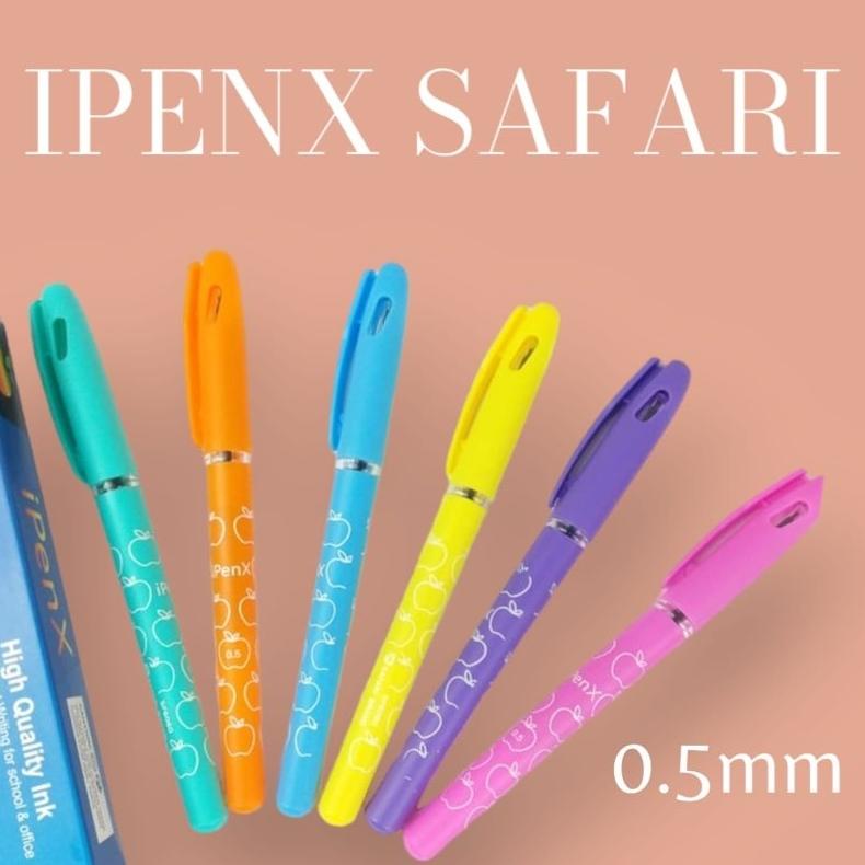 

(SF6060 12pcs) Bolpen Ballpoint Pulpen Ipen X IpenX Gel Pen Apple Apel 0.5mm