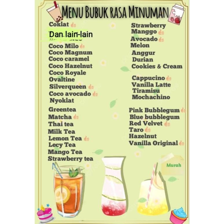 

Update Bubuk Minuman Rasa 1 kg FM Powder / Bubuk Permen Karet ,,