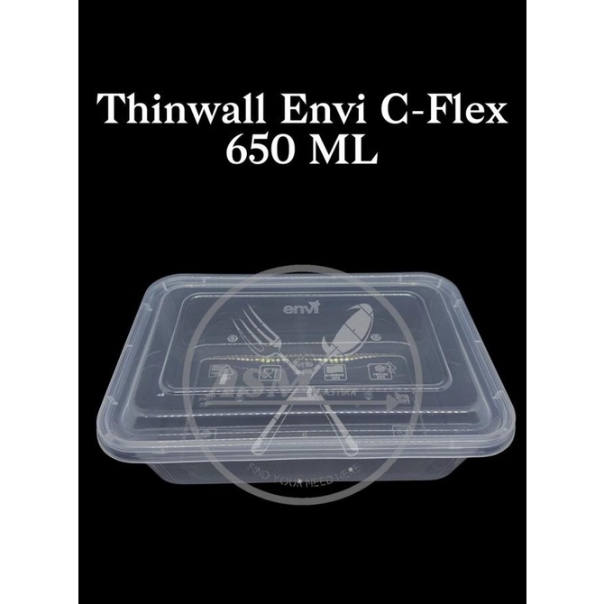 

paling diminati] Thinwall ENVI C-Flex 650 ML /FOOD CONTAINER/KOTAK MAKAN 1 ROLL 25 PCS