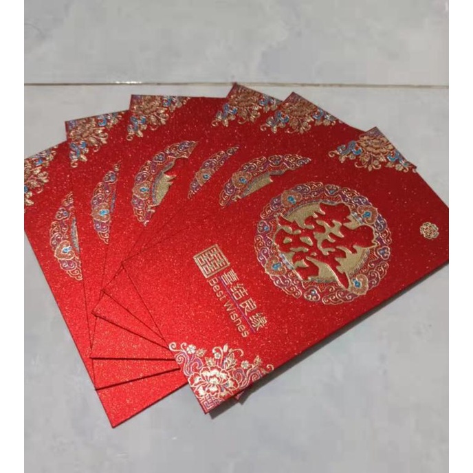

=+=+=+] Angpao Wedding Panjang Shuang Xi Tebal / Angpau Pernikahan isi 6 PCS