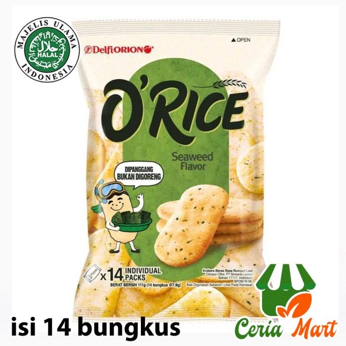 

Orion O Rice Keripik Krekers 14 Pack Orice Seaweed