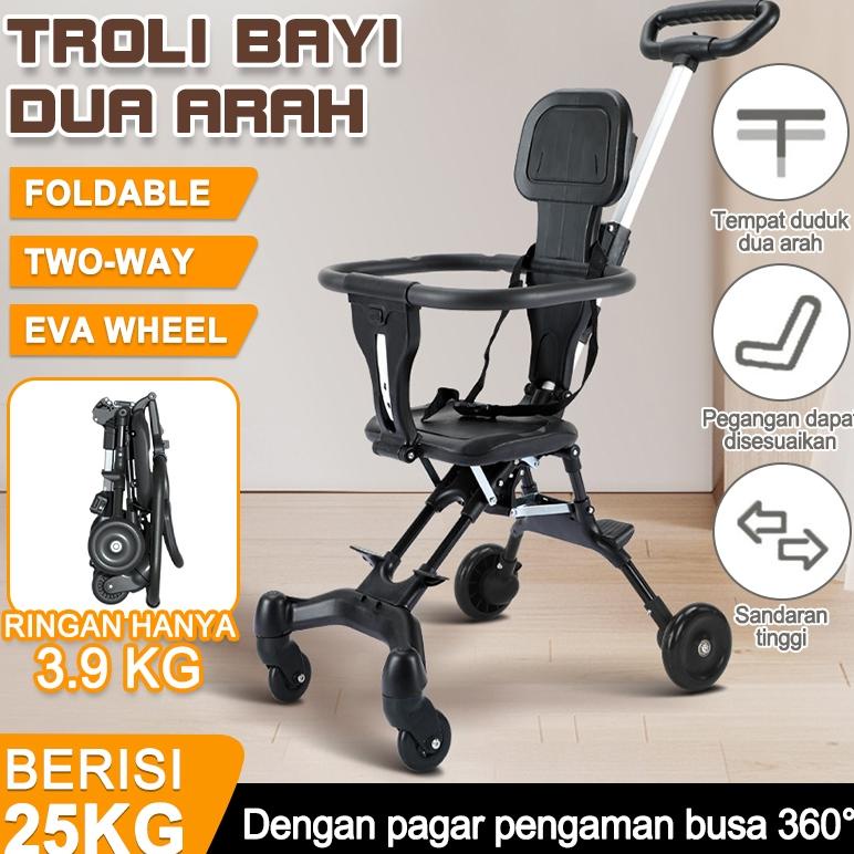 Troli Bayi Dua Arah / Stroller Baby  Lipat Kereta Dorong Bayi / Stroller Baby Foldable