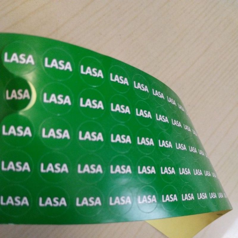 

stiker label lasa bulat hijau