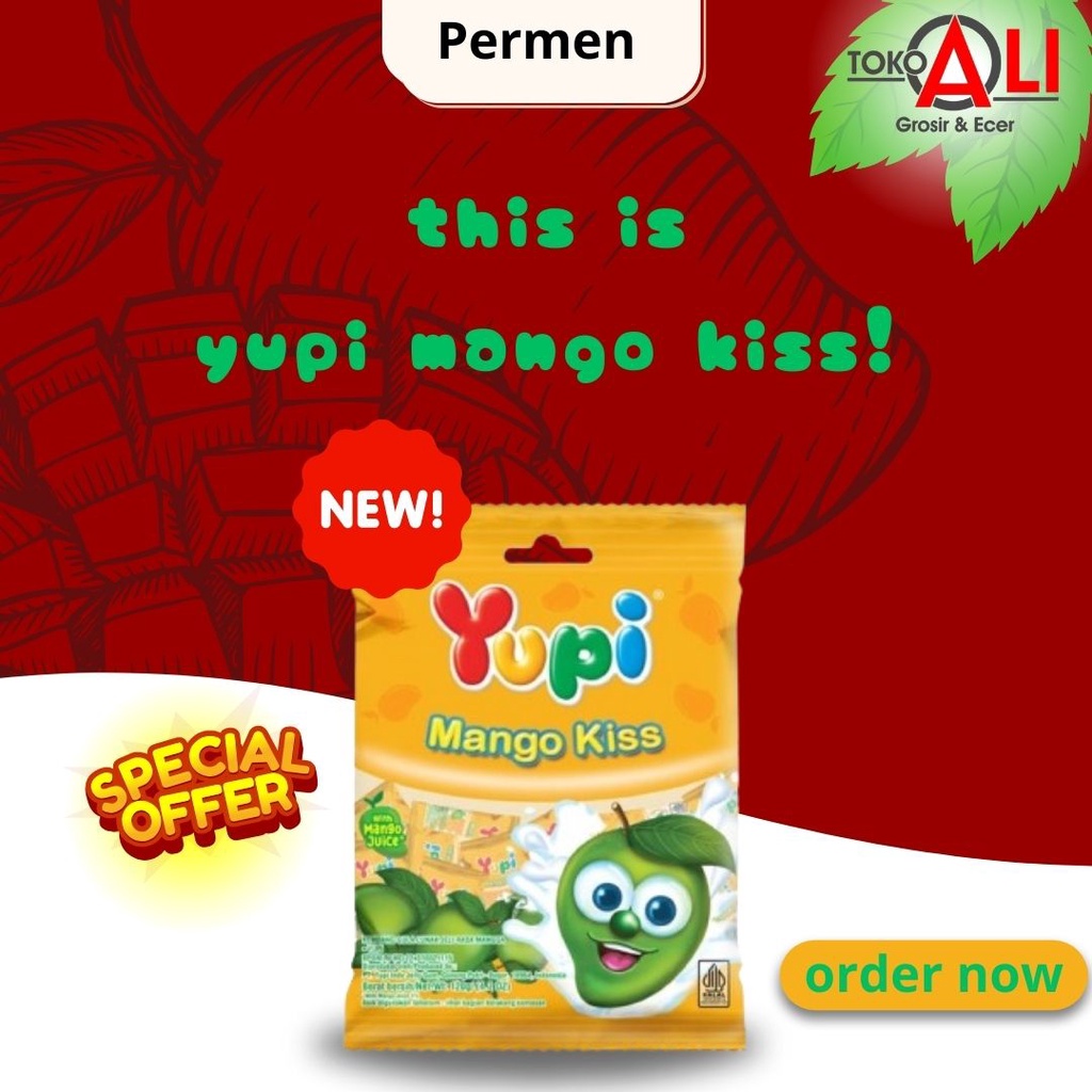 

Permen yupi kiss rasa mango/manis/manisan buah