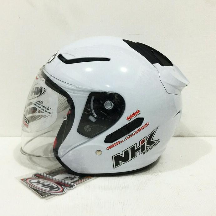 Helm Nhk R1 Solid White Putih Double Visor