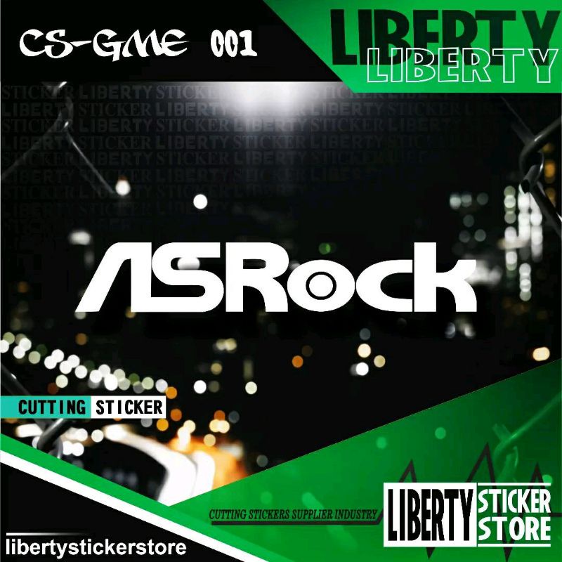 Cutting Sticker Asrock | Cutting Stiker Asrock | Stiker Gaming | Sticker Gaming | Bebas Pilih Warna 