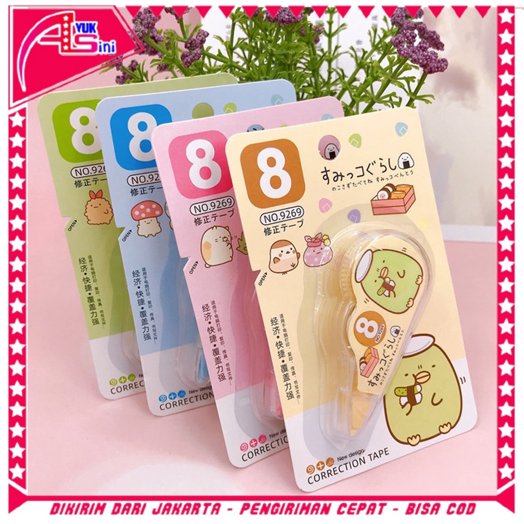 

AS Correction Tape Students Stationary School Supplies 8M Multiple Color Tipe-x Karakter Lucu Penghapus PenaTip-ex Kertas Mini