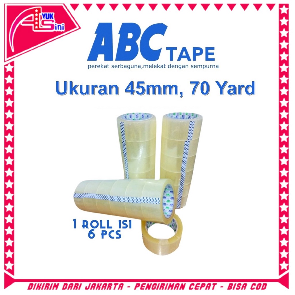 

AS Lakban Bening 45MM Merk ABC TAPE Lakban Coklat Murah