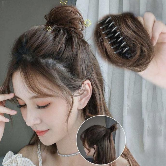 JEPIT FUN BUN CEPOL KOREA HAIRCLIP WIG RAMBUT PALSU