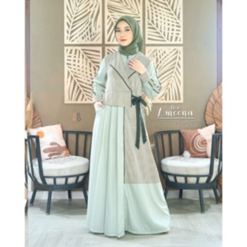 NUBUA AMEENA MATCHA GREEN GAMIS NUBUA PROMO SIZE L