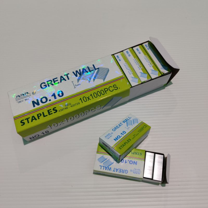 

ISI ULANG STAPLES GREAT WALL NO 10 HIJAU / REFIL STAPLER