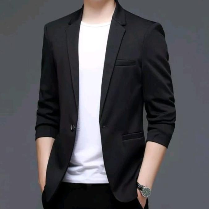 JAS HITAM REMAJA-JAS BLAZER PRIA-JAS PRIA SLIMFIT-JAS KASUAL PRIA BARU