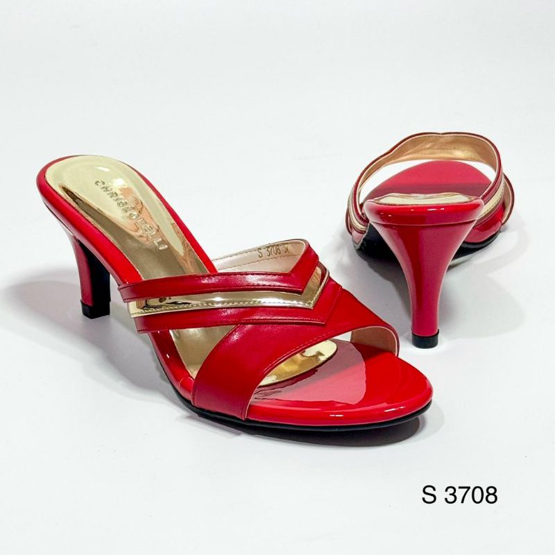 Chrislotelli S 3708 Sandal Heels Wanita Selop Hak 7 cm