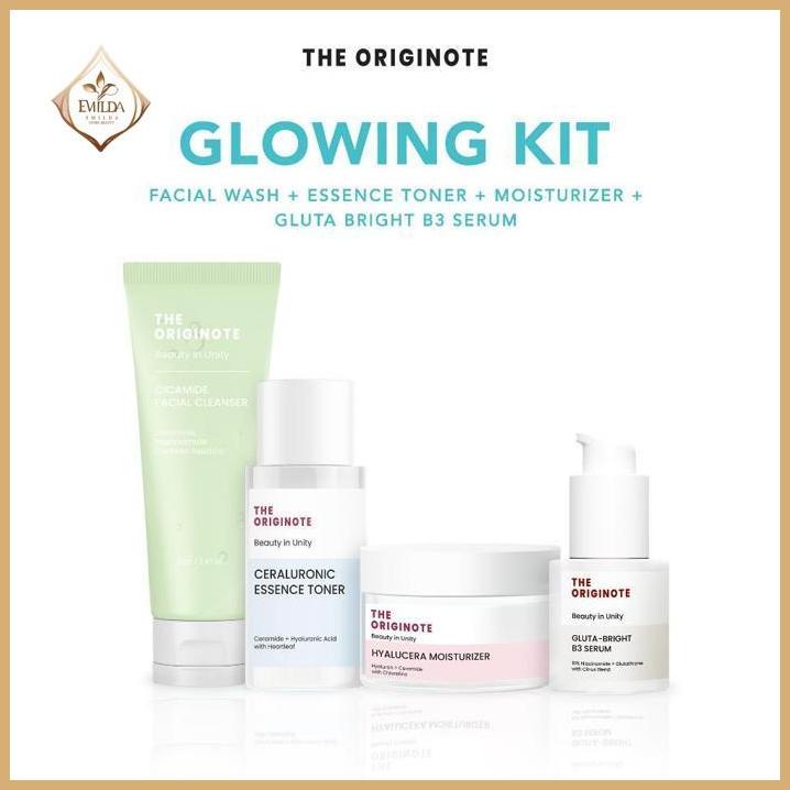 Special Bundle 4In1 The Originote Paket Skincare Facial Wash Toner Serum Moisturizer - Acne Kit, Glo