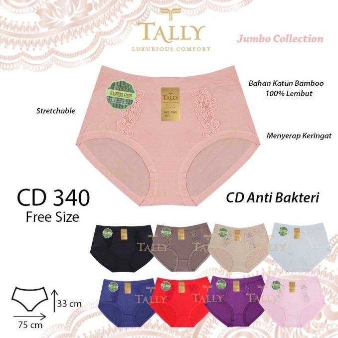 Trendy (XXXL - XXXXL) CD WANITA JUMBO TALLY 340 RENDA BAHAN BAMBOO KATUN .,