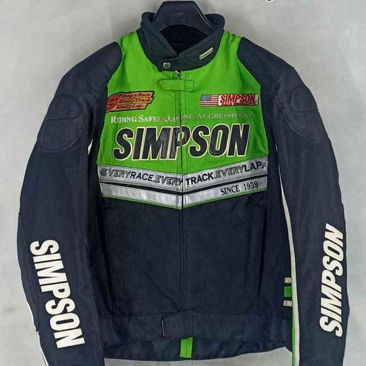 Jaket Motor Simpson | Black Green | BB (75kg-82kg) | Original Simpson Jaket Riding