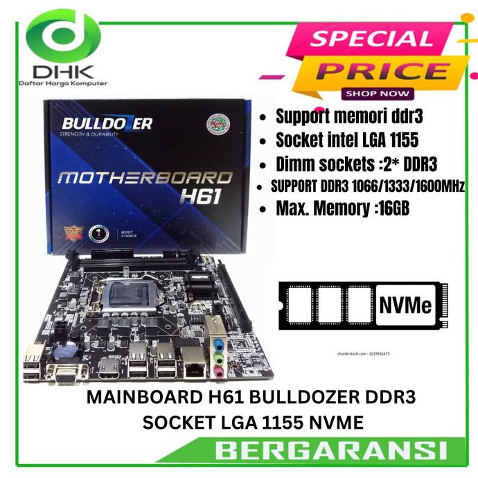 Mainboard H61 Bulldozer Ddr3 Socket Lga 1155