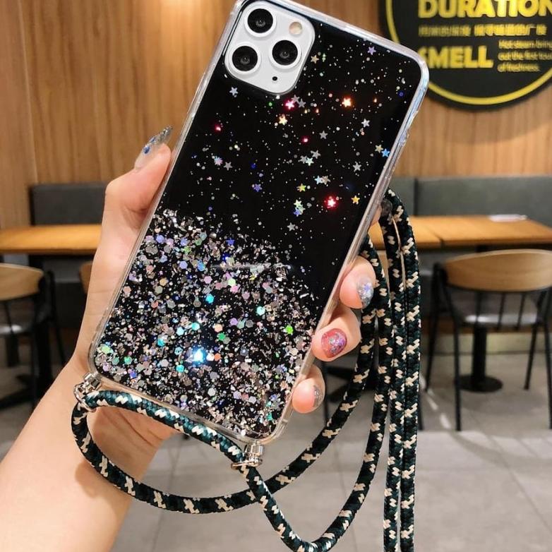 A51/A31/A71/A12/A02S/A02/M02 2021 Case Tali Gantungan Nagita Gliter Lanyard Star