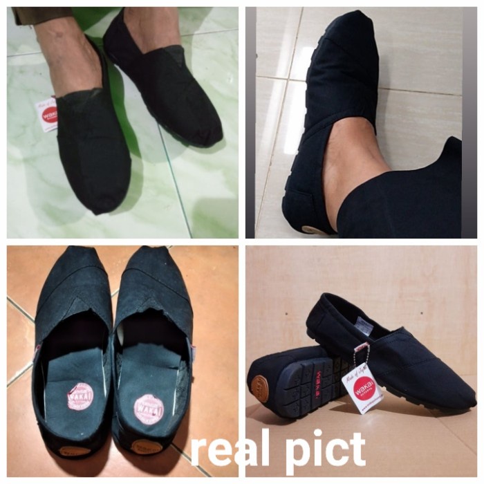 Ss6 Sepatu Wakai Full Black Original Premium