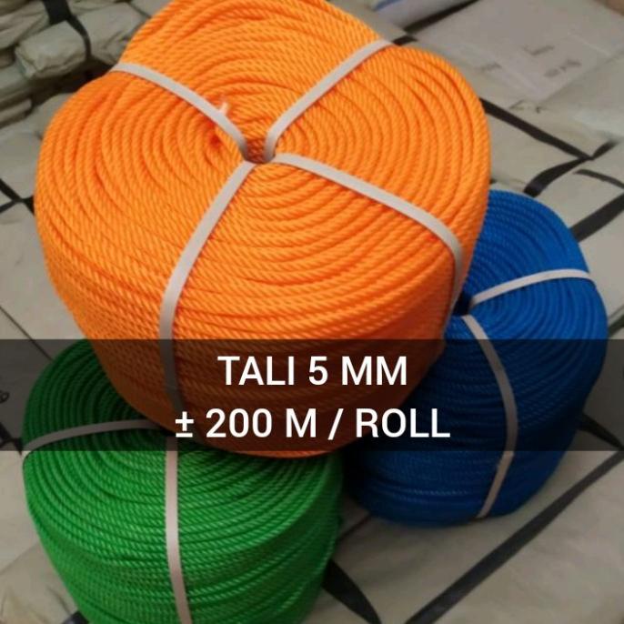 tali tambang plastik 5mm roll / tambang 5mm 1 roll
