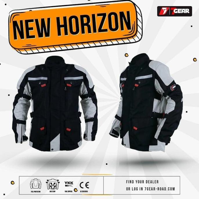 PROMO Jaket Motor Touring Adventure New Horizon Black Silver | Jaket Touring