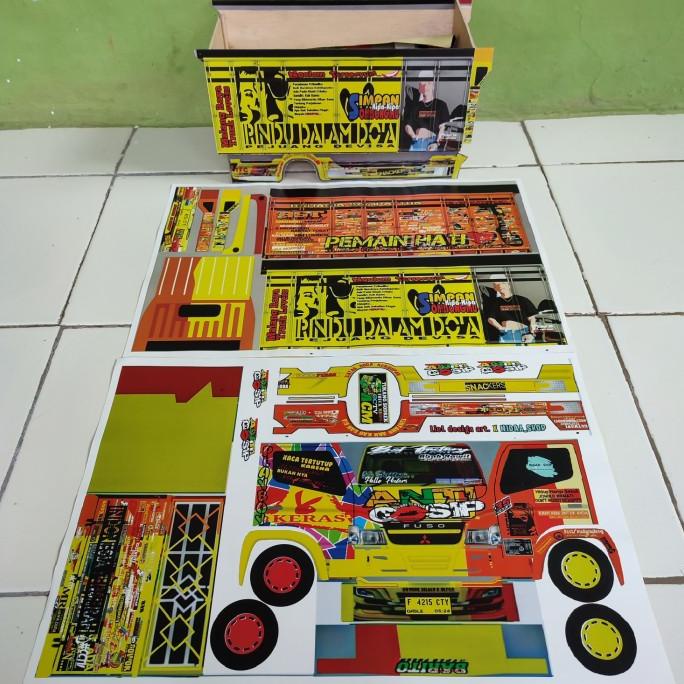 Stiker Pola Miniatur Truk Oleng Skala 16 Ukuran besar Termurah