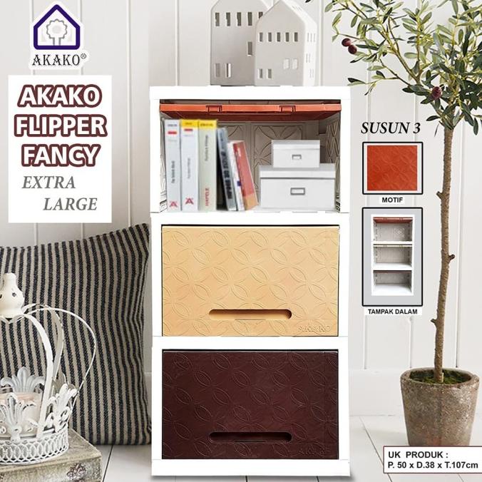 BESAR -LEMARI PLASTIK AKAKO FLIPPER FANCY AKAKO SWING SUSUN3