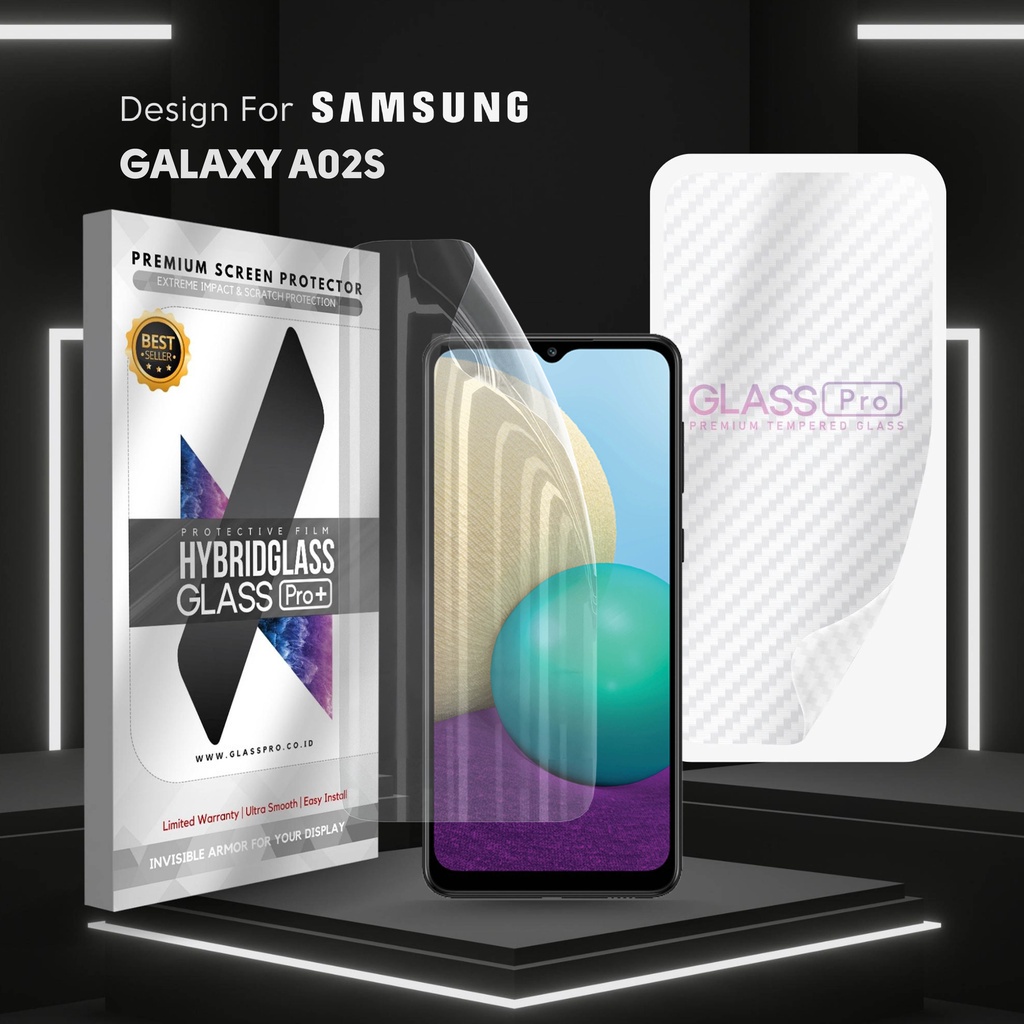 Hybrid Glass Premium Anti Gores Hydrogel Samsung Galaxy A02S Full Cover Screen Protector Glass Pro N