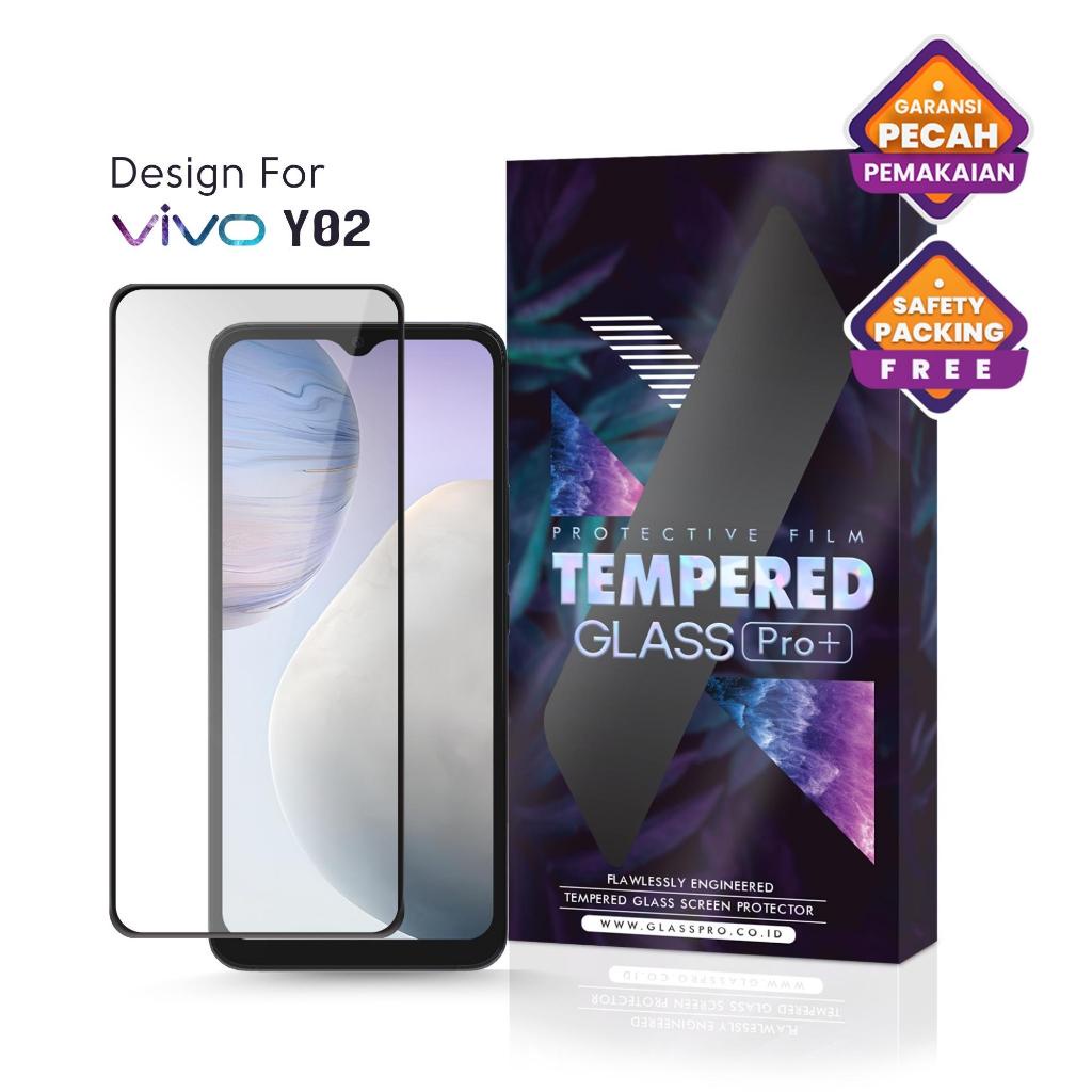 Glass Pro Tempered Glass Vivo Y02 Full Cover - Premium